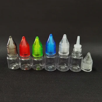 

100pcs 3ml 5ml Small Dropper bottle PET Empty Eye Liquid E Juice Squeezable Containers with Crystal Caps