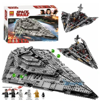 

1457pcs Star Wars First Order Star Destroyer Building Blocks Model DIY Educational Compatible Starwars 75190 Bricks For Kids