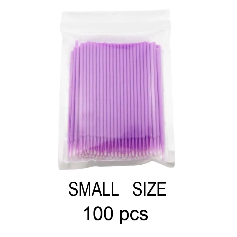 100pcs Light Purple 100 шт щетка для ресниц тампоны цветные ватные тампоны используются для микро наращивания ресниц безопасный без ворса клей для ресниц ватные тампоны - Цвет: 100pcs Light Purple