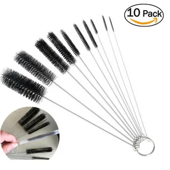 

1set Bottle Brush Straw Cleaning Brushes Kitchen Stainless Steel Cleaning Brush Cleaner for Narrow Neck Bottles Cup with Hook