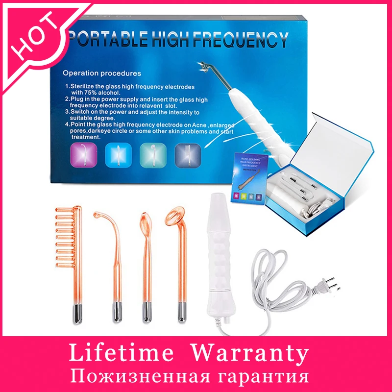 

High Frequency Facial Machine Electrode Glass Tube Electrotherapy Beauty Device Acne Ionization Physiotherapy Anti-inflammatory