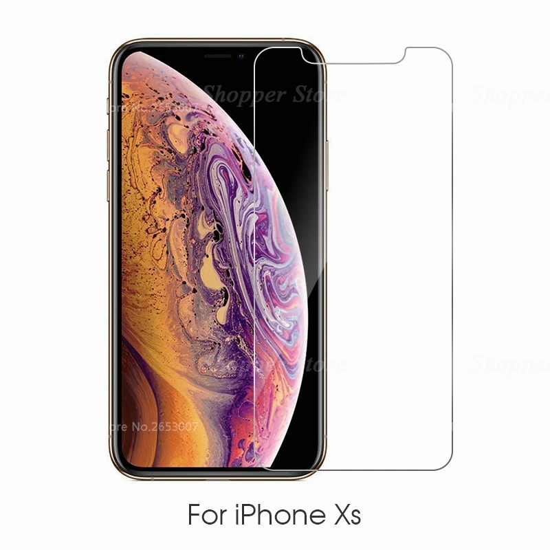 For iPhone XS Закаленное стекло для iPhone 11 Pro XR XS MAX Защита экрана для iPhone 8X7 6 6S Plus 5 5S SE 11 Pro Max 6,1 6,5 5,8 дюйма - Цвет: For iPhone XS