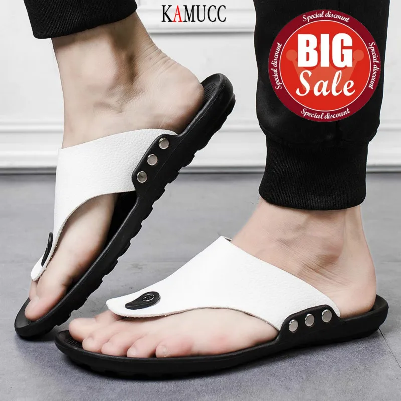 

Men's Summer Roman Flip-Flops Beach Slippers Comfortable T-Shaped Open Toe Slippers Fashion Faux Fur Flat Round Toe Slippers