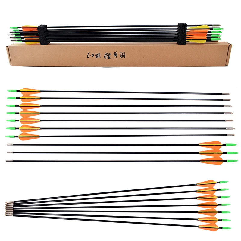

Archery 6/12/24pcs Fiberglass Arrows 30inch OD6mm Spine750 Archery Arrow Bolts for Recurve Bow Hunting