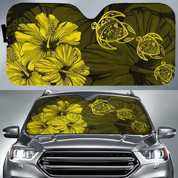 

INSTANTARTS Polynesian Hibiscus Car Sun Shade for Windshield Heat Reflector Front Windshield Sunshade UV Sun Windshield Sunshade
