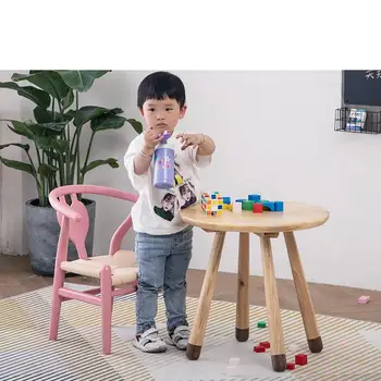 

Solid Wood Children's Study Chair, Desk, Writing Chair, Back-rest, Home-use Students Correct Sitting Posture, Chair, Skid-proof