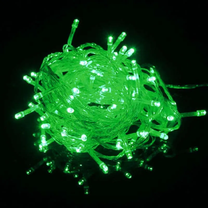 10M LED 110V 220V Colorful LED String Christmas Lights for New Year Party Wedding Decorations - Цвет: green