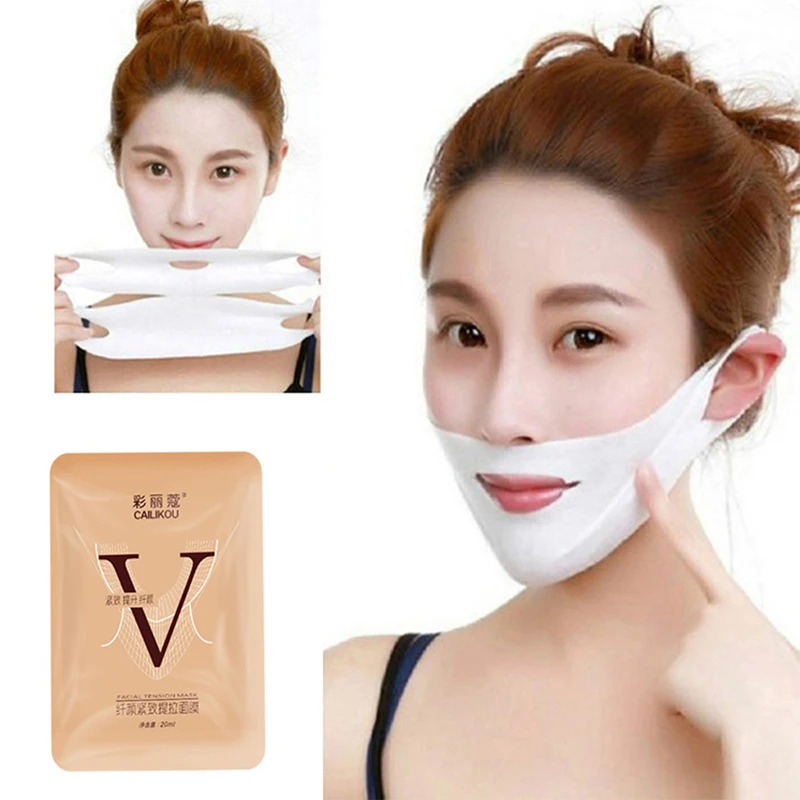 

Face Lift Tools Lifting Facial Mask V Shape Face Slim Chin Check Lift Peel-off Mask V Shape Facial Slimming Bandage Mask TSLM1