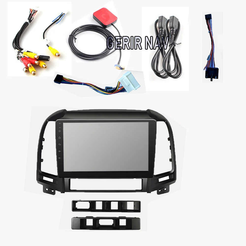 Android 9 0 автомобильный Радио плеер мультимедиа для современного Santa Fe 2 2006 2012 Navitei gps