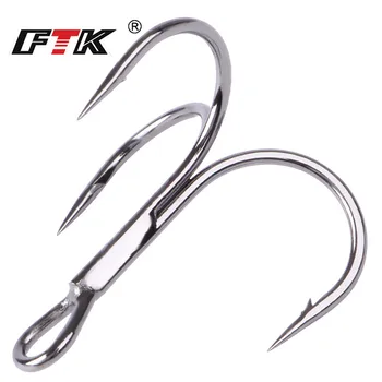 GRAB FAST ❤️ FTK Fishing Hook 10-20pcs High Carbon Treble Hooks Super Sharp solid size 3/0#-14# Triple Barbed Steel Fishing bass lure hook - discount item 32% OFF Sports & Entertainment