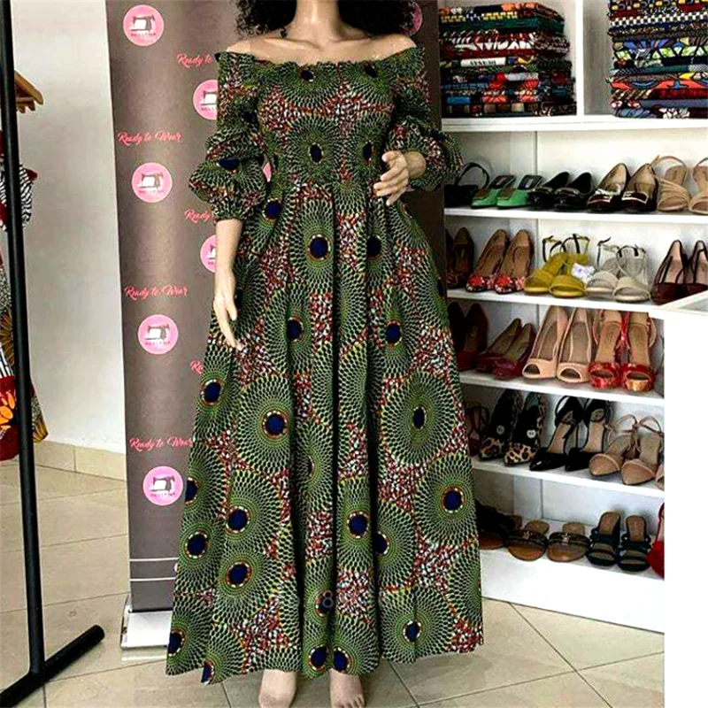 African National Print Party Dress Women Casual Maxi Dress