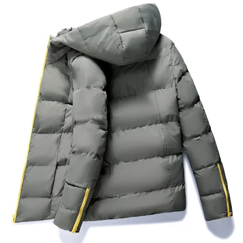 

Fashion Overcoats Homme Slim Bomber Jacket Men Autumn Thicken Mens Coat Warm Outwear Windproof Hooded Overcoat Zipper Parkas Ja