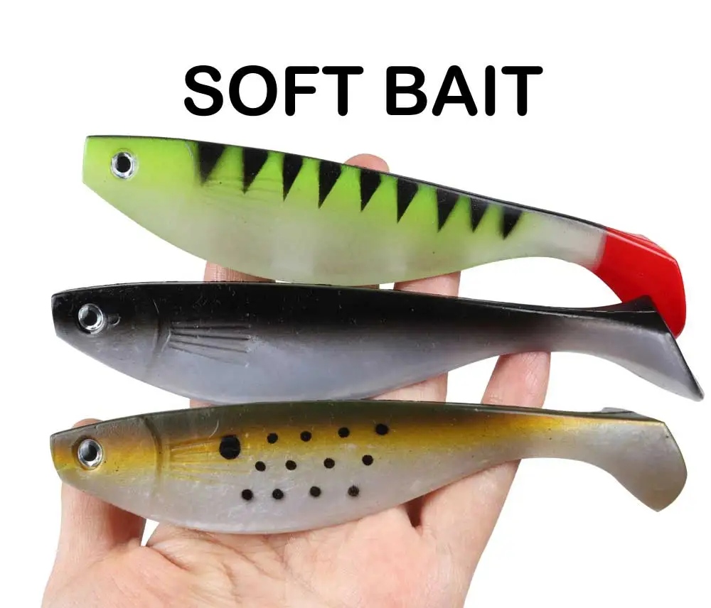 Easy Soft Lead Fish 11cm/19.4g T Shape Tail Fishing bait lures with Hooks B.KN 