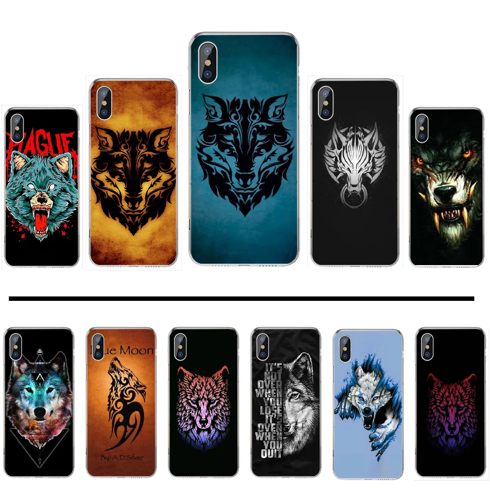 Мягкий силиконовый чехол для iPhone 4 и 4S телефона из ТПУ с волчьей головкой 5 5S 5c se 6 6s