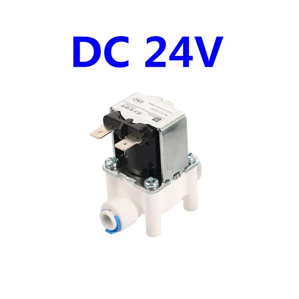 DC12V/24V Water Inlet Flow Switch Water Purifier Valve Normally Closed 1/4" Quick Access Water Electric Solenoid Valve Magnetic 