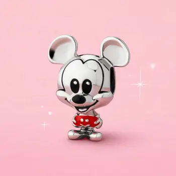 

New Arrival 925 Sterling Silver Cartoon Mouse Red Trousers Beads fit Original Pandora Charms Bracelet Jewelry Gift For Girl