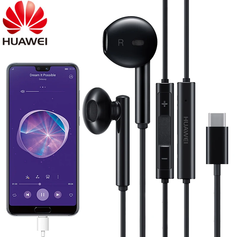 

Original HUAWEI Earphone USB Type C CDLA Hearphone Mic HUAWEI P10 P20 P30 Mate 10 20 30 Pro Compatible for Xiaomi for Samsung