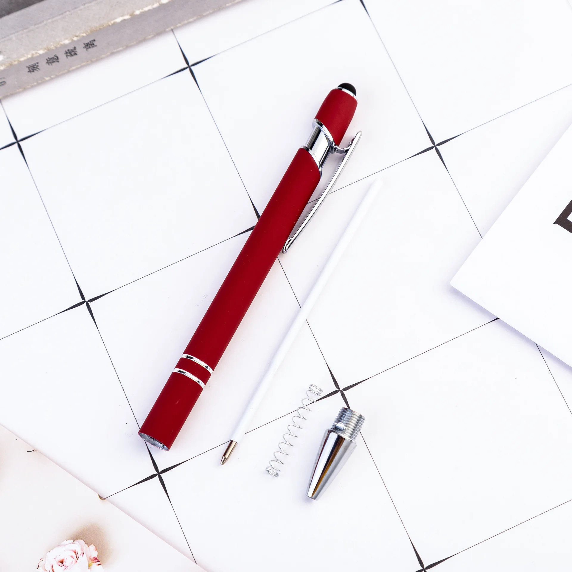 Spot wholesale touch screen capacitor pen press metal ball point pen creative pen for ipad pro Android tablet