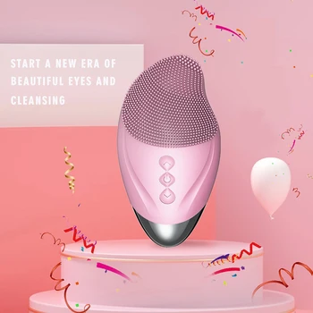 

Electric Silicone Cleansing Brush Mini Waterproof Massager Face Cleaning Tool Pore Cleaner Eye Heating Massage Eye Care Tool