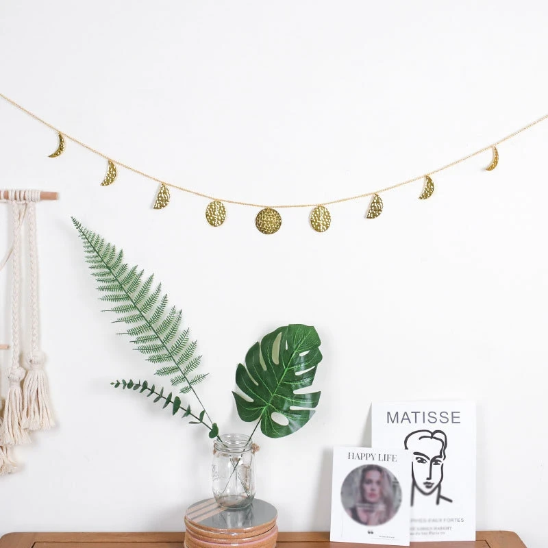 Moon Shining Phase Garland Decoration Chains Boho Gold Wall Hanging Ornaments Suppor
