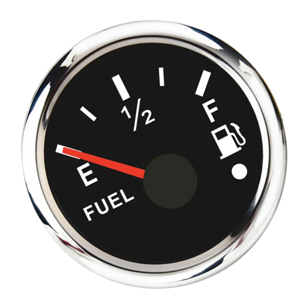Fuel Level Gauge for Marine Boat/ Truck/ RV/ Fuel Tank Level Gauge, 0-190ohm, Waterproof, Black