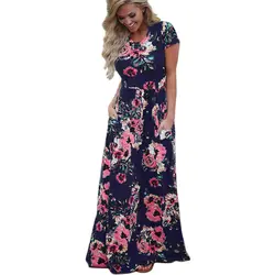 [Ключевые слова] Zomer Bloemenprint Boho strand jurk Korte Mouw avond вечернее платье tuniek vestidos + Размер