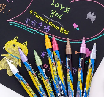 

Recruit S530 Metal Color Marking Pen 0.7 2.0 Size Black Card Album Drawing Pen 6-12-18 24 Color Set