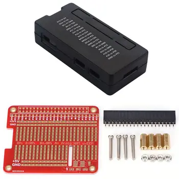 

DIY Proto HAT Shield for Raspberry Pi 3 and Raspberry Pi 2 Model B / B+ / A+ KB with Case Plastic Box (Black)
