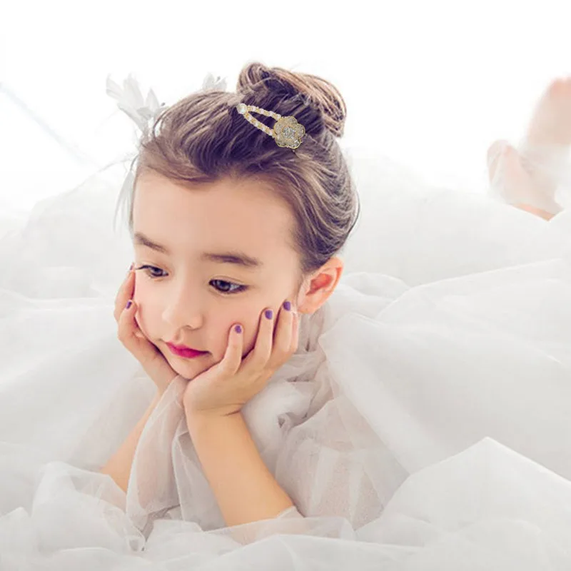 

New Floral Pearl Design Hair Pin Children Hairpin Girls Cute Hair Clips for Princess Temperament Hair Accessories baby gift