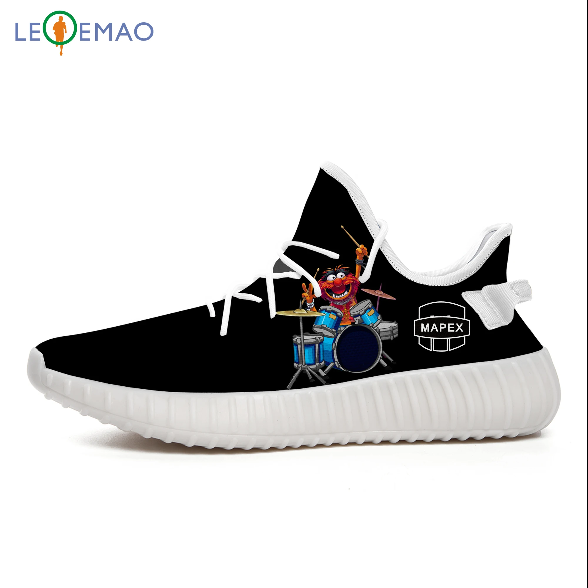 

LEQEMAO Walking Shoes DRUM HERO Animal Drummer Show Muppet Inspired Custom Yeezys Boost 350 V2 Sneakers Shoes