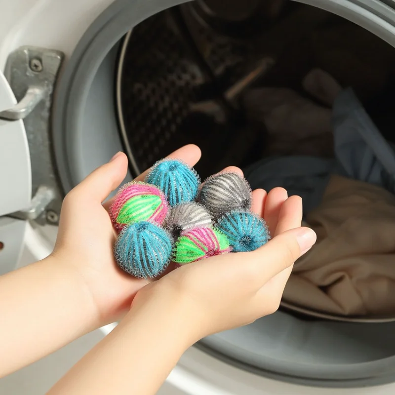 3/6/12pcs Random Colors Magic Pet Hair Removal Laundry Ball Grabbing