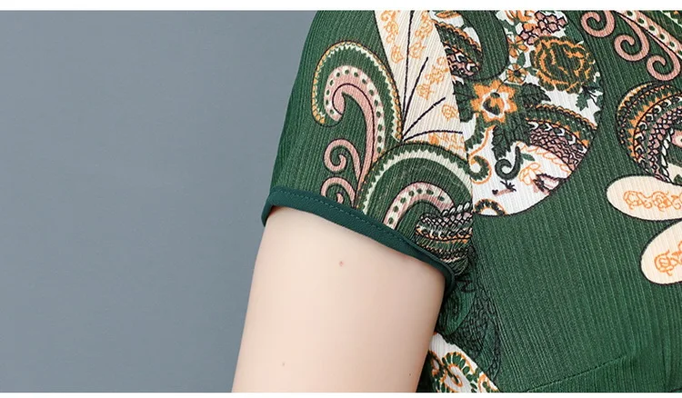 Новинка Qipao три четверти женское летнее платье одежда цветочные Чонсам подарок Новогодняя традиционная китайская одежда
