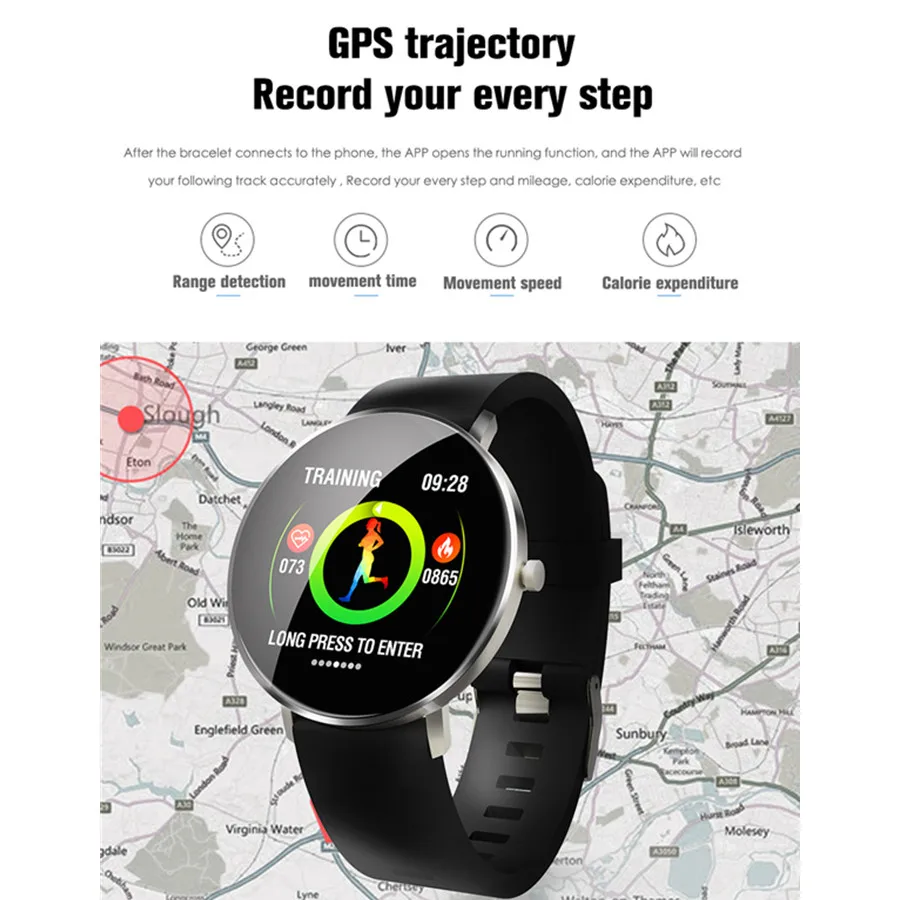F25 Smart Watch HD Full Screen Touch GPS Tracker Heart Rate Blood Pressure Monitor Calories Smart Wristband Sport Smart Bracelet