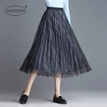 Новинка, милая, темпераментная, длинная, открытая, золотая, бархатная, кружевная, двусторонняя, плиссированная юбка, сексуальная, vestidos elegantes falda, эстетическая, для девушек