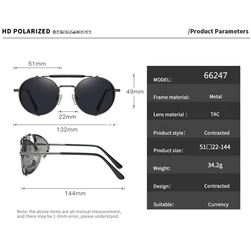 Солнцезащитные очки VCKA поляризационные для мужчин и женщин модные готические