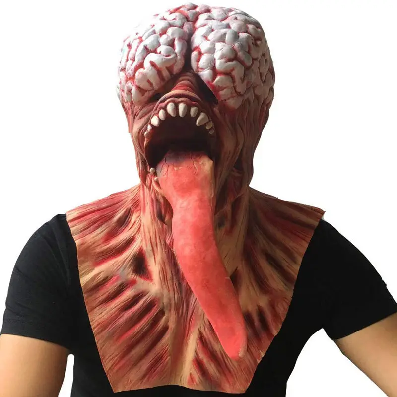 

New Creative Brain Long Tongued Halloween Monster Scary Mask Latex Devil Masks Masquerade Party Silicone Horror Zombie Terror