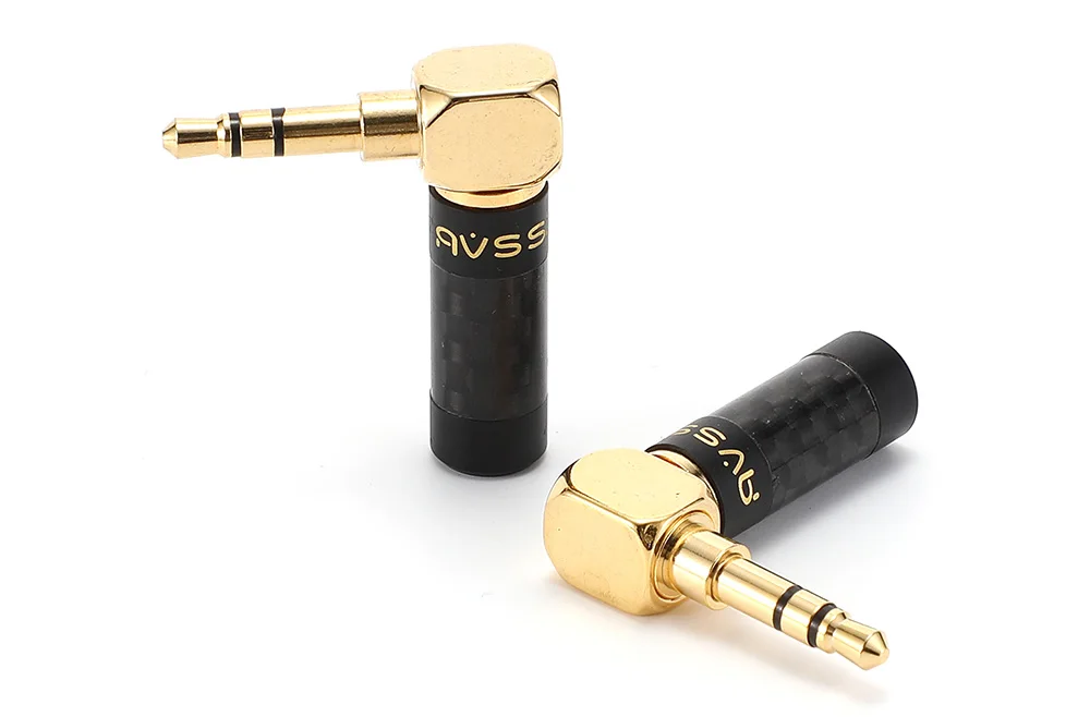 AVSSZ Carbon Fiber 3.5mm Jack Stereo Headphone Plug - Straight/Angle, 3/4/5 Poles, DIY Repair & Replacement (2.5mm, 4.4mm) Description Image.This Product Can Be Found With The Tag Names Computer Cables Connecting, Computer Peripherals, PC Hardware Cables Adapters, Straight angle plug