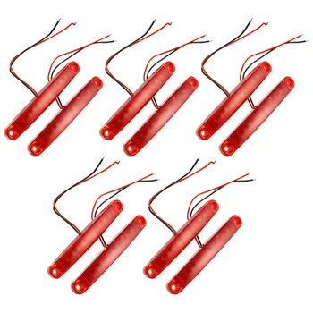 

10pcs 9 LED Side Light Durable Rear Light Plastic Brake Light Turn Signal Light