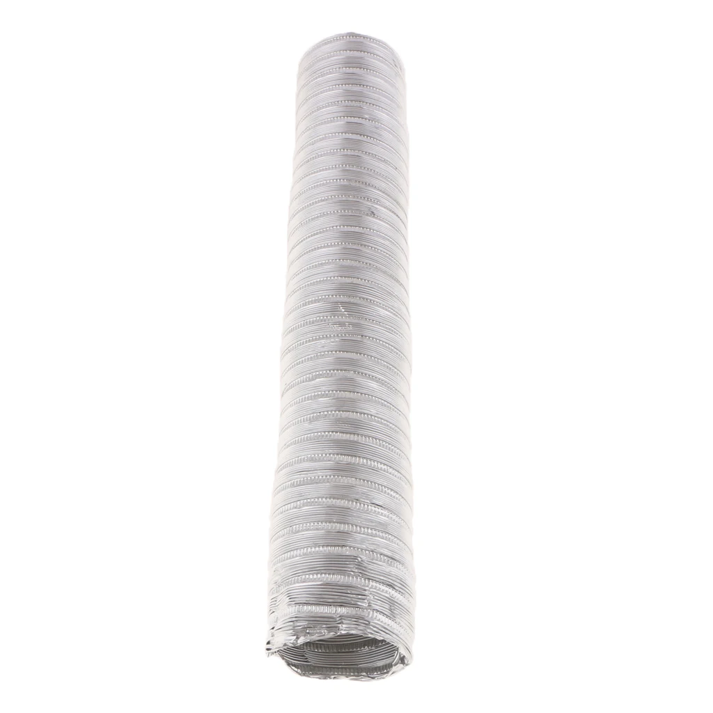 Silver 55mm Hot Cold Air Intake Duct Induction Ducting Aluminum Pipe Hose