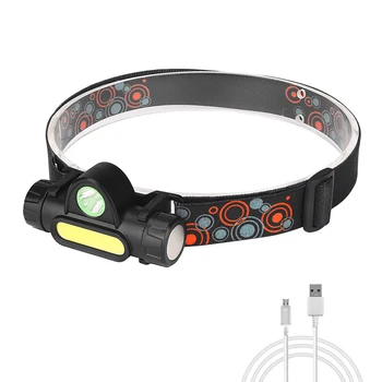 

Portable XPE COB LED Headlight 2 Modes USB Rechargeable Waterproof Headlamps Dimming Flashlight for Outdoor Camping