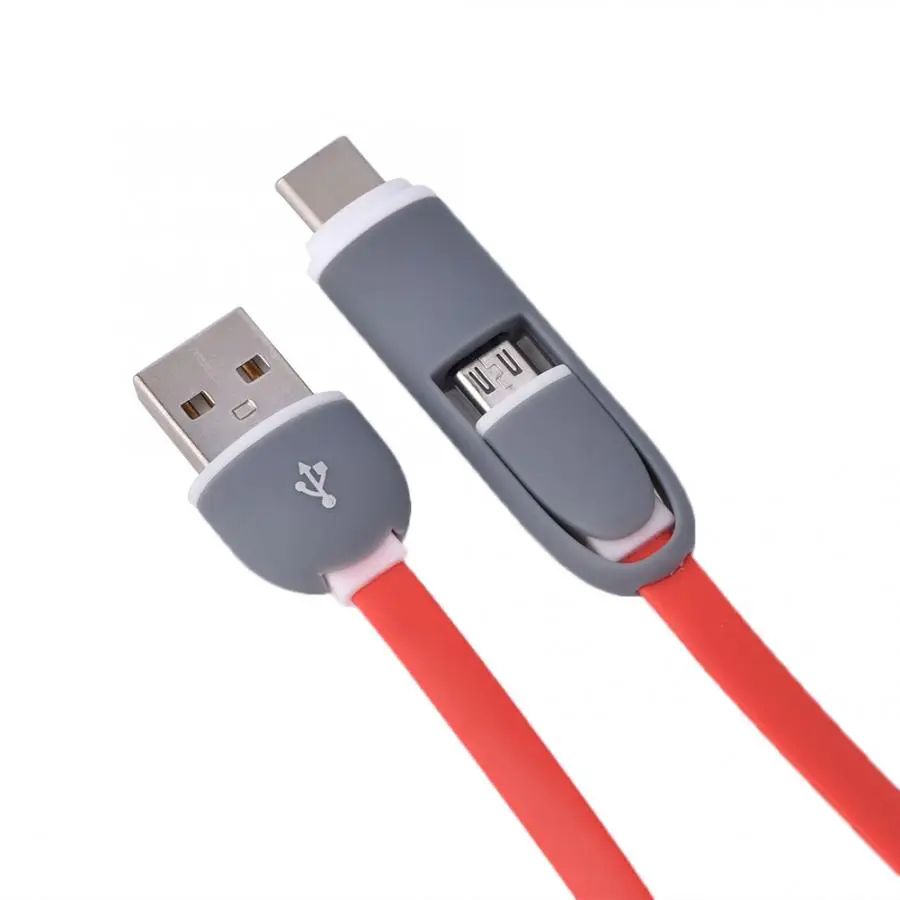 2 в 1 Micro USB и USB-C type C кабель для быстрой зарядки и TPE кабель для передачи данных для samsung Xiaomi huawei телефонов планшетов