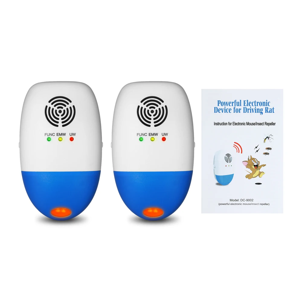 1/2PCS Electromagnetic Ultrasonic Plug-in Mouse Insect Control Repeller Electric Pest Bug Cockroach 6 Modes EU/US Plug | Дом и сад