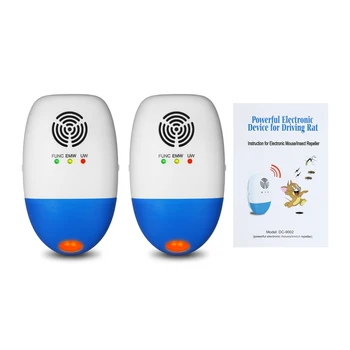 

1/2PCS Electromagnetic Ultrasonic Plug-in Mouse Insect Control Repeller Electric Pest Bug Cockroach Repeller 6 Modes EU/US Plug