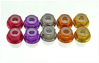 

Color aluminum alloy flange nut locknut M2 m3 M4 M5 M6 5Pcs