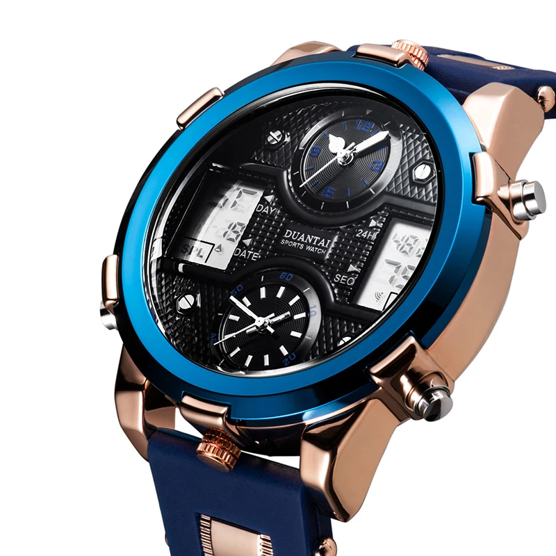 Люксовый брендовый мужской военные часы большие спортивные часы с циферблатом мужские водонепроницаемые кварцевые наручные часы светодиод цифровой дисплей часы