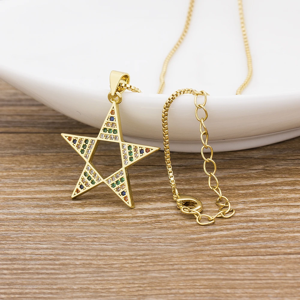 Bohemian Crystal Rhinestone Necklace For Women Vintage Star Charm Pendant Necklace Geometric Statement Jewelry Collier Collares - Image 6