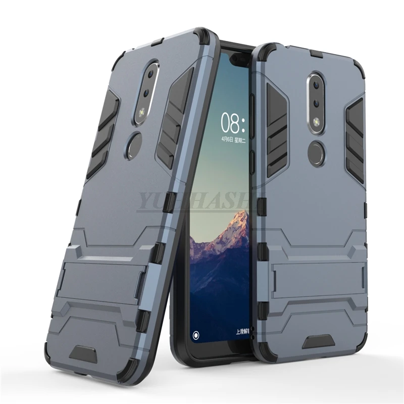 Защитный противоударный жесткий чехол yuhashi с подставкой для Nokia X6, защитный чехол-накладка для телефона, чехол-бампер для Nokia X6