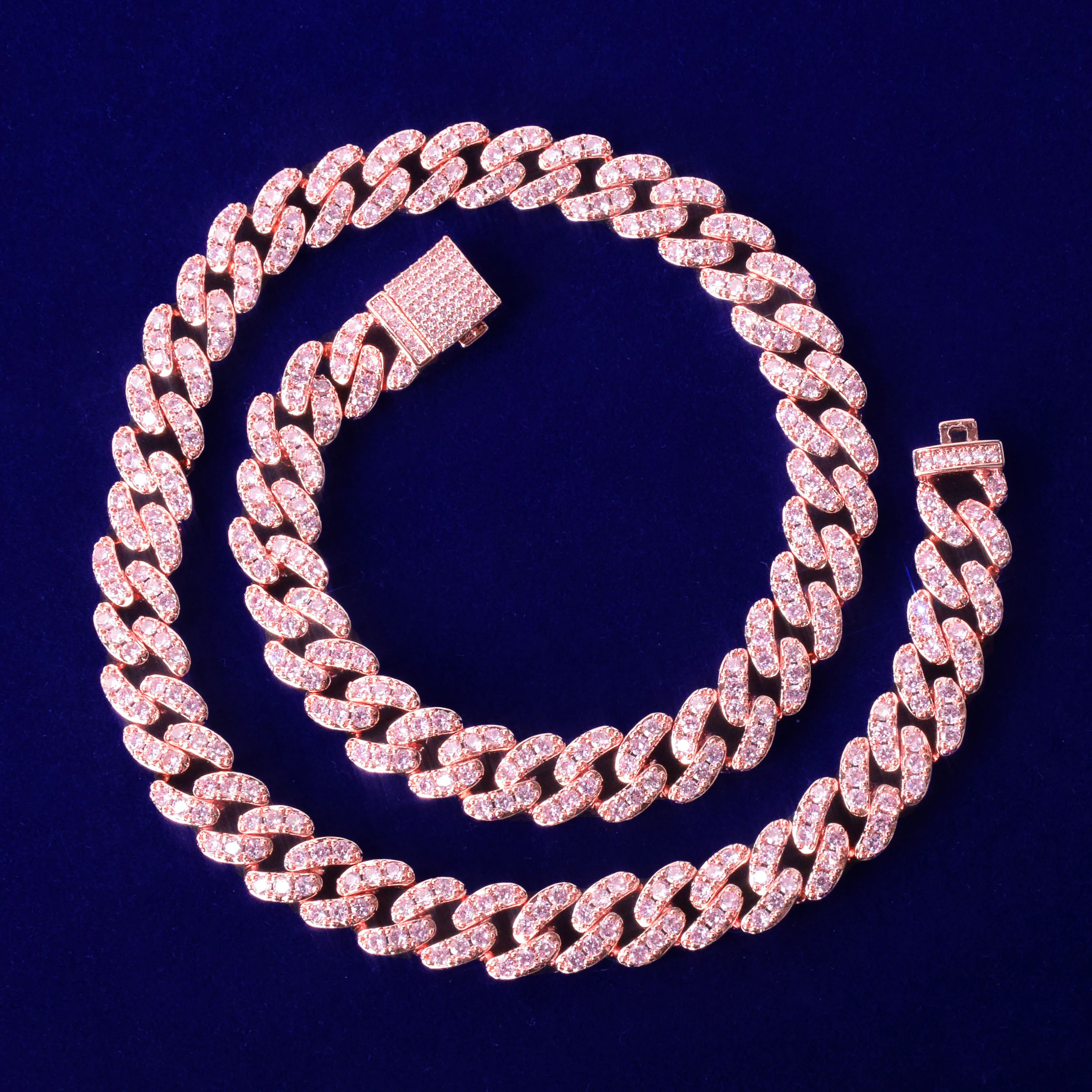 10mm Gold Miami Cuban Link Necklace Bling AAAA Zircon Charm Men's Hip Hop Chain Women Jewelry