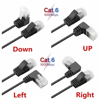 

Ultra Slim Cat6 Ethernet Cable RJ45 Right Angle UTP Network Cable Patch Cord 90 Degree Cat6a Lan Cables for Laptop Router TV BOX