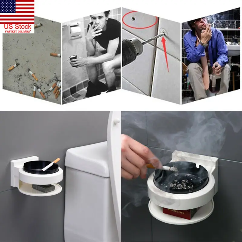 Настенный держатель для туалетной пепельница из нержавеющей стали для ванной комнаты США